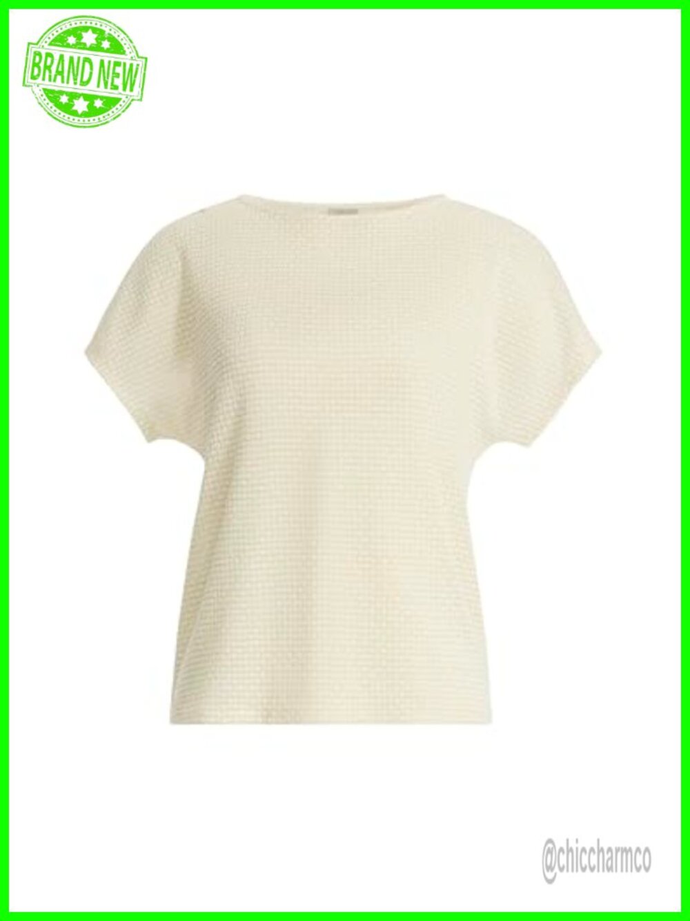 Petite Metallic Mesh Top with Camisole Short Sleeve Blouse